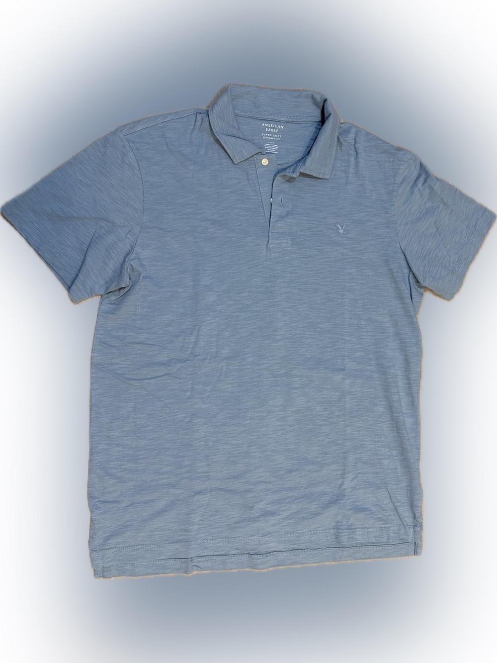 💙 American Eagle Outfitters Men’s Super Soft Heather Blue Polo 💙
